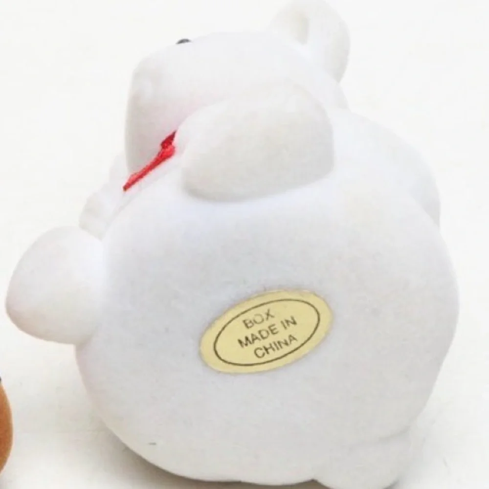 Plush Polar Bear with Red Scarf Ring Box - Set of 3